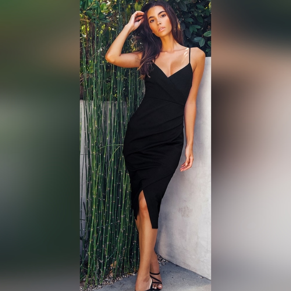 Lulus All This Appeal Black Bodycon Midi Dress